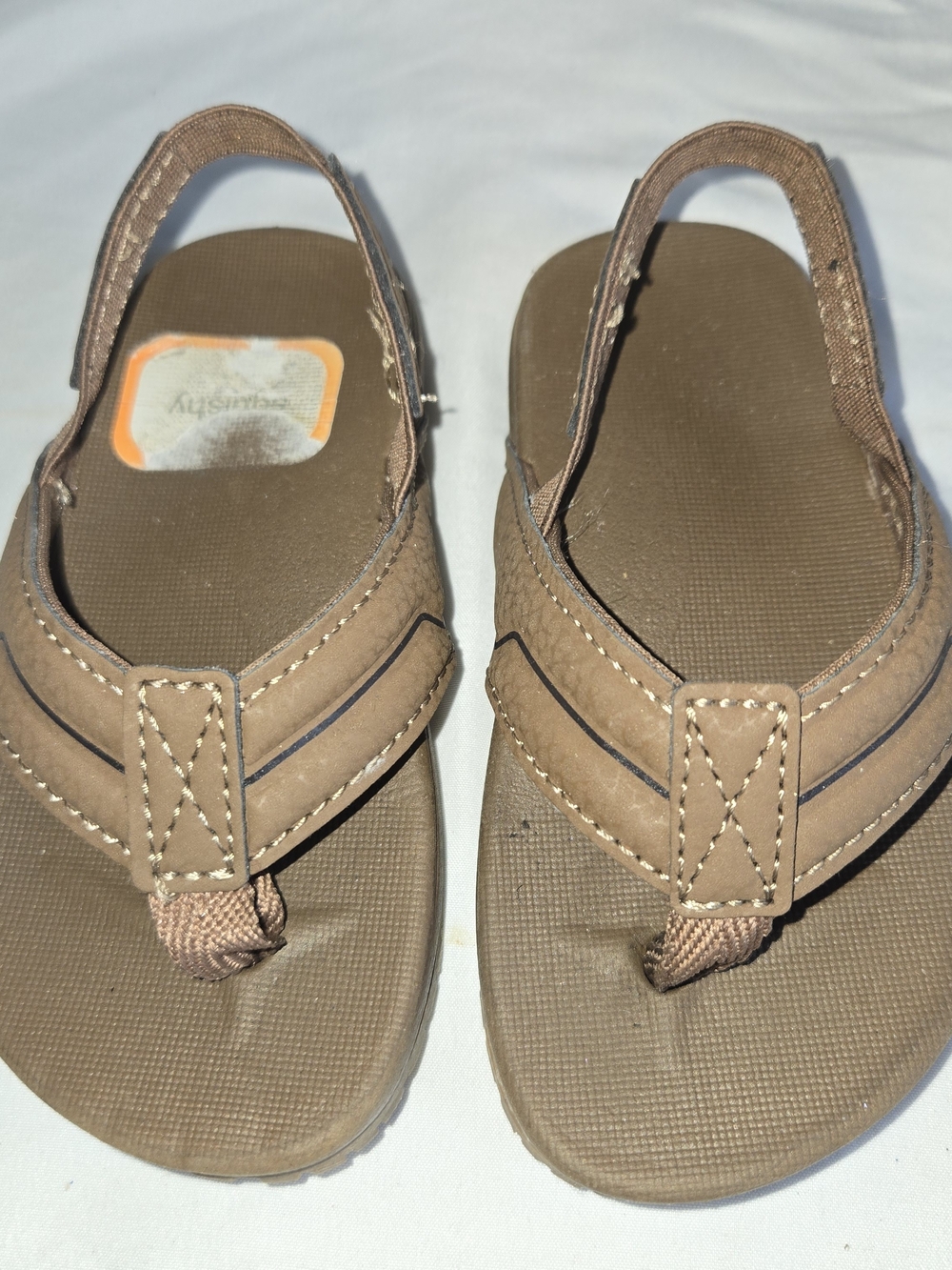 Wonder Nation Boys Brown Slingback Thong Sandals - Comfort Casual Style SZ 5-6